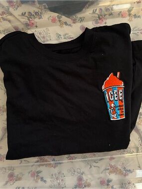 Ice Black Graphic Logo Tee with White Print